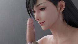 10s 1boy 1girl 3d animated black_hair blender_(medium) dissidia_final_fantasy dissidia_final_fantasy_nt earrings erection final_fantasy final_fantasy_vii gloves hetero holding indoors jewelry kiss kissing_penis lips long_hair looking_at_penis oral penis penis_grab penis_play red_eyes red_gloves redmoa solo_focus sound square_enix tecmo tifa_lockhart topless_female uncensored video