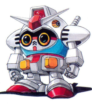 Rule 34 | 1980s (style), chibi, commentary request, gun, gundam, machine gun, mecha, mecha focus, mobile suit, mobile suit gundam, no humans, official art, oldschool, ookawara kunio, parody, promotional art, retro artstyle, robot, rx-78-2 gundam, scan, science fiction, sd gundam, shadow, sketch, traditional media, v-fin, weapon, white background, yellow eyes
