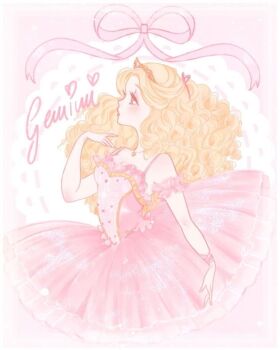 1girl :o ballerina ballet ballet_dress barbie_(character) barbie_(franchise) barbie_in_the_nutcracker blonde_hair blue_eyes blush border bracelet breasts caption christmas clara_(barbie) clara_(the_nutcracker) cleavage corset costume crown curly_hair dancer dancing doily dress elbow_blush frilled_trim frills from_side gemaru_hime hair_ornament hair_ribbon jewelry lace_background necklace pale_skin pastel_colors pink_background pink_dress pink_ribbon pink_theme pink_tubetop princess ribbon ribbon_border ringlets solo strapless the_nutcracker tiara tube_top tutu