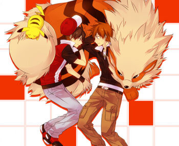 Rule 34 | 00s, 2boys, arcanine, blue oak, blue oak (pokemon hgss), cuddling, gen 1 pokemon, hat, jewelry, lowres, multiple boys, nintendo, pikachu, pokemon, pokemon (creature), pokemon frlg, pokemon hgss, red (pokemon), red (pokemon frlg), sleeping, unworn hat, unworn headwear