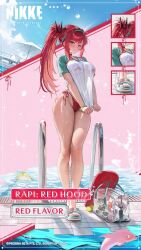 2girls ahoge animated audible_speech bag bare_legs beach_umbrella bikini bikini_tug bikini_under_clothes black_choker blonde_hair blue_sandals blue_sky blush bouncing_breasts bracelet breasts breasts_squeezed_together chair character_doll choker cleavage clothes_lift clothes_pull copyright_name curvy doll dolphin dot_nose elegg_(nikke) english_audio feet full_body goddess_of_victory:_nikke green_hairband green_sleeves groin hair_ornament hairband handbag highres jewelry large_breasts legs lifting_own_clothes long_hair looking_at_viewer lounge_chair multiple_bracelets multiple_girls naughty_face navel official_alternate_costume official_alternate_hairstyle official_art partially_submerged ponytail pool pool_ladder poolside raglan_sleeves railing rapi_(nikke) rapi_(red_hood)_(nikke) rapi_(red_hood)_(red_flavor)_(nikke) red_eyes red_hair sandals see-through_bag see-through_clothes see-through_shirt shiny_clothes shiny_skin shirt shirt_lift shirt_tug short_sleeves sideboob sky smile solo_focus sound standing stomach string_bikini sunglasses swimsuit t-shirt tagme talking teasing thighs thong thong_bikini tile_floor tiles toenails toes umbrella underboob video water watermark wet wet_bikini wet_clothes wet_floor wet_shirt wet_swimsuit white-framed_eyewear white_shirt wide_hips