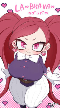 1girl absurdres boku_no_hero_academia breasts heart heart-shaped_pupils highres kani_bonara la_brava large_breasts solo symbol-shaped_pupils