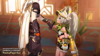 1boy 1girl 3d aether_(genshin_impact) after_vaginal aftersex animated asphyxiation bedroom blender_(medium) blonde_hair blue_eyes body_markings bouncing_ass braid braided_ponytail breast_sucking breastfeeding breasts caught censored covering_breasts covering_privates cowgirl_position cum cum_in_mouth cum_in_pussy cunnilingus dark-skinned_female dark_nipples dark_skin deepthroat ejaculation exhausted faceless faceless_male fainting fellatio fingernails flat_chest genshin_impact handjob heavy_breathing hetero highres imminent_penetration kachina_(genshin_impact) kiss licking licking_nipple loli looking_at_viewer lying mittens mualani_(genshin_impact) navel nipple_stimulation nipples nude nursing_handjob on_back on_bed open_mouth oral pale_skin pastapaprika penis penis_kissing penis_on_face pincree_(voice_actor) ponytail pov pulling_own_clothes pussy rough_sex scarf sex size_difference smile sound spread_legs spread_pussy stealth_sex straddling tagme teasing thighs trembling video