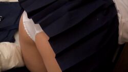 4girls animated asian ass bed bedroom blue_socks highres japanese_(nationality) jav multiple_girls photo_(medium) pov pov_focus real_life school_uniform socks sound source_request switch_(av) tagme upskirt video