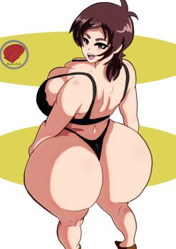 1girl amaha_masane breasts brown_hair huge_breasts smile solo witchblade