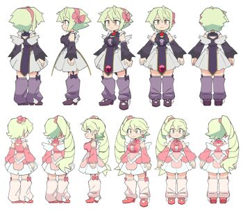 alternate_hairstyle blonde_hair breasts concept_art detached_sleeves dress drill_hair gameoverse glitch_productions lulu_(gameoverse) magical_girl shoes side_ponytail winged_shoes wings