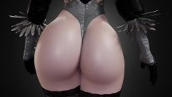 1girl 2b_(nier:automata) 3d animated ass ass_focus cpt-flapjack elbow_gloves feather-trimmed_sleeves from_behind gloves head_out_of_frame huge_ass juliet_sleeves leotard long_sleeves lower_body nier:automata nier_(series) puffy_sleeves solo square_enix thigh_gap thighhighs video walking
