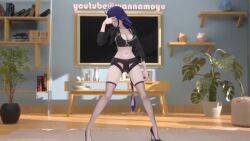 3d animated audible_music bouncing_breasts breasts dancing genshin_impact large_breasts raiden_shogun sound tagme thick_thighs thighs video