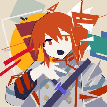 1girl a.i._voice absurdres buttons double-breasted drill_hair grey_jacket highres jacket kasane_teto kasane_teto_(sv) kto_znaet long_sleeves looking_at_viewer open_mouth red_eyes red_hair shoulder_belt solo twin_drills upper_body utau