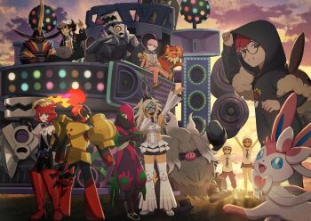 Rule 34 | 4boys, 4girls, absurdres, ahoge, armarouge, atticus (pokemon), backpack, bag, baseball cap, belt, black eyes, black gloves, black hair, blonde hair, blue eyes, blue hair, bodysuit, boots, bright pupils, closed mouth, coat, collar, collared shirt, dachsbun, eevee backpack, eri (pokemon), eyelashes, fingerless gloves, freckles, gen 6 pokemon, giacomo (pokemon), glasses, gloves, green eyes, grey eyes, hat, headphones, helmet, highres, holding, hood, hoodie, jacket, kingambit, long hair, long sleeves, looking at viewer, mela (pokemon), multicolored hair, multiple boys, multiple girls, neck ribbon, necktie, nintendo, official art, open clothes, open jacket, open mouth, ortega (pokemon), pants, pantyhose, penny (pokemon), pink hair, pointy hair, pokemon, pokemon (creature), pokemon sv, purple eyes, red hair, ribbon, round eyewear, school uniform, shirt, short hair, shorts, smile, star-shaped eyewear, star (symbol), sylveon, team star, team star grunt, team star uniform, teeth, two-tone hair, vest, white pupils