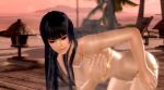 1girl 3d animated ass beach bikini black_hair breasts butt_crack cleavage dead_or_alive dead_or_alive_xtreme_3_fortune dead_or_alive_xtreme_beach_volleyball female_focus godfather_bikini large_breasts long_hair micro_bikini nature nyotengu outdoors plant shell shell_bikini shower sky solo swimsuit thong thong_bikini video video wet