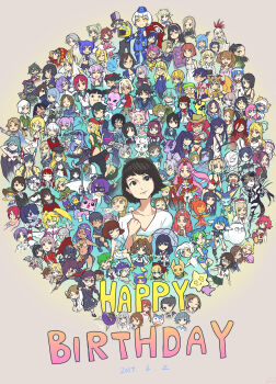 Rule 34 | +persona 3, 6+girls, absurdres, ace attorney, adventure time, animal ears, annotation request, beret, black hair, black necktie, blonde hair, blue hair, brown hair, camilla (fire emblem), cammy white, celty sturluson, character request, closed eyes, collared shirt, copyright request, cowboy hat, crossover, danganronpa (series), death note, death note (movie series), devil survivor (series), devil survivor 2, dog, durarara!!, elizabeth (persona), english text, eye mask, eyepatch, flame princess, forehead jewel, fukawa toko, gazelle (kingsman), genocider shou, glasses, green hair, grey hair, hair between eyes, hair ornament, hair over one eye, happy birthday, hat, helmet, highres, hit-girl, holding, holding pom poms, holding scissors, holding umbrella, kick-ass, kingsman: the secret service, mask, mordred (fate), mordred (swimsuit rider) (fate), mordred (swimsuit rider) (first ascension) (fate), motorcycle helmet, multiple crossover, multiple girls, my little pony, my little pony: friendship is magic, necktie, nintendo, occultic;nine, odin sphere, one eye closed, open mouth, persona, pink hair, pokemon, pom pom (cheerleading), pom poms, princess unikitty, purple hair, red eyes, red hair, red hat, sailor collar, samidare satsuki, sawashiro miyuki, school uniform, science adventure, scissors, shingeki no bahamut, shingeki no bahamut: genesis, shirt, skullgirls, smile, street fighter, the lego batman movie, the lego group, the lego movie, the secret life of pets, tongue, tongue out, top hat, top wo nerae! (series), top wo nerae 2!, twilight sparkle, umbrella, velvet (odin sphere), voice actor connection, voice actor tribute, white hair, wyldstyle, yoshino chidori