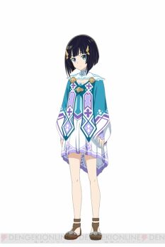 10s 1girl black_hair blue_eyes dress female_focus full_body hair_ornament premiere_(sao) short_hair simple_background solo sword_art_online sword_art_online:_hollow_fragment sword_art_online:_hollow_realization watermark white_background