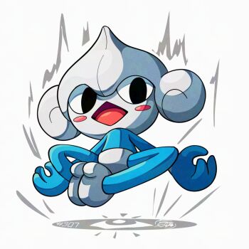 blush_stickers gen_3_pokemon meditation meditite mistray-art nintendo open_mouth pokemon pokemon_(creature) signature simple_background solo white_background