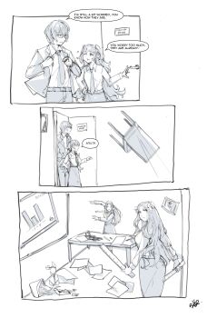 1boy 3girls absurdres alternate_costume blazer braid male_byleth_(fire_emblem) chair chart closed_mouth dress edelgard_von_hresvelg english_text female_focus fire_emblem fire_emblem:_three_houses flower from_side glasses hair_flower hair_ornament hair_ribbon highres jacket long_hair long_sleeves looking_back monochrome multiple_girls necktie nintendo office_lady pants paper papers pointy_ears rhea_(fire_emblem) ribbon ruler sakuremi shirt short_hair simple_background skirt sothis_(fire_emblem) table throwing twin_braids upper_body white_background