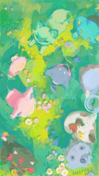 artist_name cat_day commentary english_commentary espurr flower from_above gen_1_pokemon gen_3_pokemon gen_4_pokemon gen_5_pokemon gen_6_pokemon gen_7_pokemon glameow grass highres litten meowth nintendo no_humans outdoors pokemon pokemon_(creature) purrloin sheepishs shinx skitty sprigatito