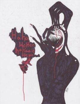 blood caption english_text nail_(hardware) no_humans smile smile_san_(yume_2kki) yume_2kki