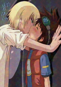 aonuma_kiriha digimon digimon_xros_wars kiss kudou_taiki tagme yaoi