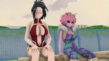 2girls 3d animated ashido_mina ass ass_focus bad_tag beans_yus black_sclera boku_no_hero_academia colored_sclera colored_skin curly_hair dirty_ass fart farting_together female gassy gassy_female gyaru horns huge_ass messy_hair momo_yaoyorozu multiple_girls pink_hair pink_skin smell smelly smelly_anus tagme video yaoyorozu_momo yellow_eyes