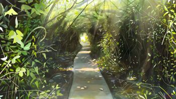 absurdres artist_name banishment commentary_request day highres no_humans original outdoors path plant road scenery signature
