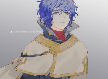 1boy 91007 blue_eyes blue_hair closed_mouth commentary_request fire_emblem fire_emblem:_radiant_dawn looking_at_viewer male_focus nintendo pelleas_(fire_emblem) popped_collar solo turtleneck upper_body