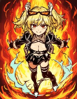 1girl burnice_white fire looking_at_viewer nay_juno short_hair simple_background sketch smile solo standing zenless_zone_zero