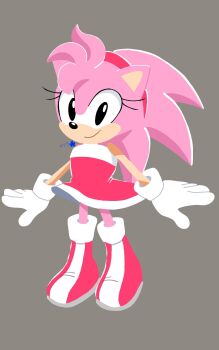 Rule 34 | amy rose, beta design, boots, bracelet, dress, eyelashes, gloves, hedgehog, jewelry, petite, pink fur, pink hair, red dress, sakura 2739, sega, sonic (series), sonic adventure, spiked hair