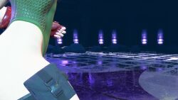 1girl 3d animated ass blonde_hair braid cammy_white capcom female_focus fingerless_gloves from_behind game_screenshot gauntlets gloves green_leotard highleg highleg_leotard highres huge_ass leotard long_hair solo sound street_fighter street_fighter_6 stretching thick_thighs thigh_strap thighs twin_braids video wide_hips