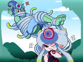 Rule 34 | digimon, digimon (creature), highres, jellyfish girl, jellymon, monster girl, ranamon, tentacle hair, tentacles, tightsquish, trapped