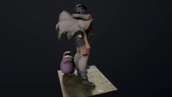 1girl 3d animated ass back bare_shoulders black_background black_hair black_shirt boots breasts buttons cape clenched_hand cloak collarbone covering_own_mouth creature curvy eyelashes fingernails floating_cape full_body gen_3_pokemon glowing glowing_eyes grey_boots grey_shorts grey_thighhighs hair_tie halterneck hand_over_own_mouth hand_up holding holding_poke_ball knee_pits knees large_breasts legs_apart nintendo no_socks open-toe_boots over-kneehighs poke_ball poke_ball_(basic) pokemon pokemon_(creature) pokemon_oras ponytail red_eyes rope_belt shadow shirt short_hair short_ponytail short_shorts shorts shorts_rolled_up shoulder_blades sideboob simple_background sleeveless sleeveless_shirt solo standing taut_clothes taut_shirt thick_eyebrows thick_thighs thigh_strap thighhighs thighs toes torn_cape torn_clothes usukeninja video whismur white_cape wide_hips zinnia_(pokemon)