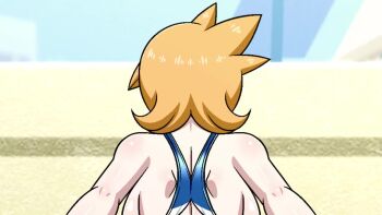 1boy 1girl animated anus ass beach breasts huge_ass huge_breasts landscape large_breasts misty_(pokemon) nintendo one-piece_swimsuit orange_hair penis pokemon pokemon_heartgold_and_soulsilver pov sex short_hair solo swimsuit tagme video yensh