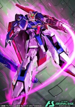aeug artist_request bandai battle cable copyright_notice energy energy_field energy_sword glowing gundam gundam_arsenal_base logo mecha mecha_focus mobile_suit no_humans robot scene_reference science_fiction shield space spacecraft spoilers sword title v-fin weapon zeta_gundam zeta_gundam_(mobile_suit)