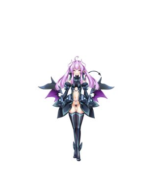 1girl ahoge amakubo_yuri aqua_trim boots dark_persona demon_girl demon_horns demon_tail demon_wings detached_sleeves elbow_gloves full_body game_cg gloves heart_maebari highres horns inoino kouyoku_senki_exs-tia large_variant_set lilistia lilistia_yuriel long_hair looking_at_viewer low_wings maebari navel non-web_source official_art pointy_ears pubic_tattoo purple_eyes purple_hair smile solo tachi-e tail tattoo thigh_boots thighhighs transparent_background twintails variant_set wings