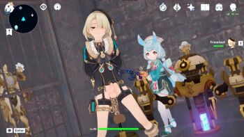 Rule 34 | 1boy, 1girl, anal, anal object insertion, animated, beret, black footwear, black shorts, blonde hair, blue hair, bow, bowtie, brooch, captured, closed mouth, cum, dress, dutch angle, ejaculation, erection, freminet (genshin impact), genshin impact, gloves, hair over one eye, hat, health bar, helpless, holding, jacket, jewelry, long sleeves, looking at object, looking down, low twintails, lyney (genshin impact), moaning, multiple boys, nurse cap, object insertion, open mouth, pantyhose, penis, prison, projectile cum, red eyes, robot, shoes, short hair, short shorts, shorts, sigewinne (genshin impact), standing, syringe, tagme, testicles, thigh strap, trap, twintails, user interface, video, white gloves, white pantyhose