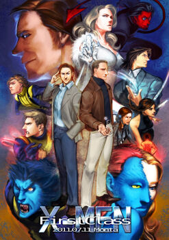 10s 6+boys alex_summers angel_salvadore animification azazel_(x-men) banshee_(x-men) beast_(x-men) belt blue_eyes blue_hair blue_skin brown_hair charles_xavier colored_skin daimon560 emma_frost hank_mccoy havok jacket magneto male_focus marvel multicolored_hair multiple_boys mystique profile red_hair red_skin riptide_(x-men) sebastian_shaw sleeveless tail two-tone_hair x-men x-men:_first_class x-men_film_series yellow_eyes