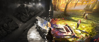 absurdres aline_(clair_obscur:_expedition_33) black_hair blonde_hair brown_hair character_request clair_obscur:_expedition_33 clea_(clair_obscur:_expedition_33) esquie_(clair_obscur:_expedition_33) fisheye flower fog grand_piano grave highres impasto indoors instrument long_hair lune_(clair_obscur:_expedition_33) maelle_(clair_obscur:_expedition_33) outdoors pants petals piano red_hair red_petals renoir_(clair_obscur:_expedition_33) scenery sciel_(clair_obscur:_expedition_33) shirt short_hair sitting skirt split_image split_theme spoilers standing user_pzsm2833 verso_(clair_obscur:_expedition_33)