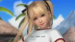 1girl 3d animated beach blonde_hair blue_eyes breasts buruma dead_or_alive dead_or_alive_5 dead_or_alive_5_last_round dolphin gym_uniform marie_rose name_tag small_breasts sound tagme twintails video water