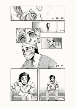 1girl bed death death_(entity) doctor flower giving_birth grim_reaper hat hospital hospital_bed hospital_gown intravenous_drip iv_stand long_hair nurse nurse_cap original privacy_screen snippy_mj tears