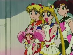1990s_(style) 6+girls aino_minako animated attack bishoujo_senshi_sailor_moon bishoujo_senshi_sailor_moon_supers boxing_gloves breasts chibi_usa cleavage emphasis_lines extra_eyes fighting gerogero_musume holding holding_whip kino_makoto lemures_(sailor_moon) living_shadow long_hair looking_at_another magical_girl medium_breasts miniskirt multiple_girls pink_hair pout punching retro_artstyle sailor_chibi_moon sailor_jupiter sailor_mercury sailor_moon scared screaming shadow skirt sound surprised tagme toei_company tsukino_usagi twintails very_long_hair vesves_(sailor_moon) video what whip