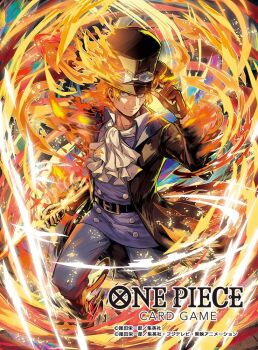 Rule 34 | 1boy, ascot, black coat, black hat, blonde hair, closed mouth, coat, collared shirt, commentary request, copyright name, fire, gloves, goggles, goggles on headwear, hat, holding, male focus, moreshan, official art, one piece, one piece card game, sabo (one piece), scar, scar on face, shirt, smile, solo, white ascot, wind