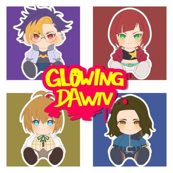 belt digimon digimon_beatbreak glasses highres jacket kuonji_makoto looking_at_viewer nrbdjne2sal2ogx sakuya_reina sawashiro_kyo smile star_(symbol) stuffed_toy tenma_tomoro