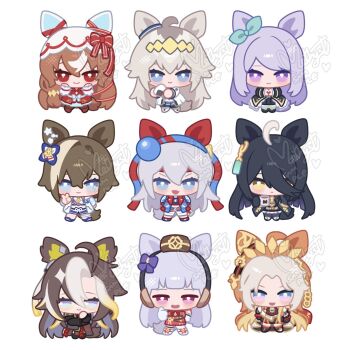 6+girls ahoge animal_ears aqua_bow ascot belt bikini bikini_shorts black_ascot black_coat black_gloves black_hair black_jacket black_pantyhose black_skirt black_thighhighs blue_bikini blue_eyes blue_hairband blue_jacket blue_sports_bra blue_swim_trunks blunt_bangs blush bow bowtie brown_hair brown_hat cheval_grand_(summer_calm_navy_drop)_(umamusume) cheval_grand_(umamusume) chibi chibi_only closed_mouth coat coffee coffee_mug collared_shirt commentary crop_top cup dream_journey_(reminder_of_dreamland)_(umamusume) dream_journey_(umamusume) dress ear_bow ear_covers ear_ornament ear_ribbon ear_tag earrings eyemethyst fang food frilled_jacket frills frown gem glasses gloves gold_ship_(red_strife)_(umamusume) gold_ship_(umamusume) green_gemstone grey_hair grey_tail hair_between_eyes hair_ornament hairband hands_in_pockets hat headband heart heart_hair_ornament highres holding holding_cup holding_food horse_ears horse_girl horse_tail jacket jewelry lightning_bolt_print lightning_bolt_symbol long_bangs long_hair long_hair_between_eyes long_sleeves looking_at_viewer manhattan_cafe_(creeping_shadow)_(umamusume) manhattan_cafe_(umamusume) mejiro_mcqueen_(frontline_elegance)_(umamusume) mejiro_mcqueen_(umamusume) midriff mug multicolored_hair multiple_girls necktie official_alternate_hairstyle oguri_cap_(starlight_beat)_(umamusume) oguri_cap_(umamusume) onigiri open_mouth orange_hair orfevre_(control)_(umamusume) orfevre_(umamusume) pants pantyhose pillbox_hat pleated_skirt purple_eyes purple_hair red_belt red_bow red_bowtie red_dress red_eyes red_headband ribbon shirt shorts simple_background single_ear_cover single_earring skirt sleeveless sleeveless_dress smile sports_bra star_(symbol) star_hair_ornament still_in_love_(scarlet_vow_raiment)_(umamusume) still_in_love_(umamusume) streaked_hair striped_clothes striped_hairband swimsuit symbol-only_commentary tail tamamo_cross_(umamusume) tamamo_cross_(with_lightning_speed)_(umamusume) thigh_strap thighhighs thumbs_up two-tone_hair umamusume v veil very_long_hair white_background white_gloves white_hair white_jacket white_pants white_pantyhose white_shirt white_streaks white_veil yellow_eyes yellow_necktie