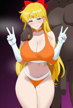 absurdres aino_minako bishoujo_senshi_sailor_moon clothed_female_nude_male highres lorddantesito nude penis pubic_hair tagme v