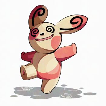Rule 34 | @ @, brown fur, gen 3 pokemon, mistray-art, nintendo, no humans, numbered, open mouth, pokemon, pokemon (creature), red fur, signature, simple background, solo, spinda, two-tone fur, white background