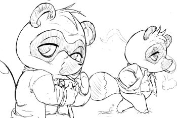 Rule 34 | animal crossing, cigarette, highres, lighter, nintendo, sketch, smoking, tanuki, teevo, tom nook (animal crossing)