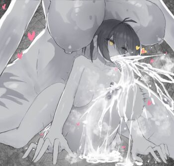 ! !! 1futa 1girl all_fours all_the_way_through anal animal_penis blush breasts breath completely_nude cum cum_in_ass cum_inflation cum_overflow cum_pool cum_through cuora_(artist) doggystyle excessive_cum futa_with_female futanari heart highres horse_penis huge_breasts huge_penis inflation lorelei_(wuthering_waves) medium_breasts medium_hair monochrome motion_lines nipples nude open_mouth penis projectile_cum rover_(wuthering_waves) sex sex_from_behind size_difference spot_color stomach_bulge wuthering_waves yellow_eyes
