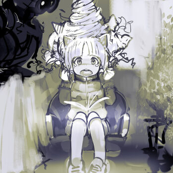 Rule 34 | 1girl, animal ears, hair salon, looking at viewer, magazine (object), open mouth, original, robot, sitting, solo focus, tears, uturo