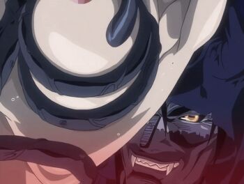 00s 1girl 2002 animated animated_gif bible_black bible_black_gaiden breasts cloak demon demon_boy fangs groping groping_breast hood hoodie implied_rape implied_sex large_breasts nipples smile sweat tagme takashiro_hiroko tentacles yellow_eyes