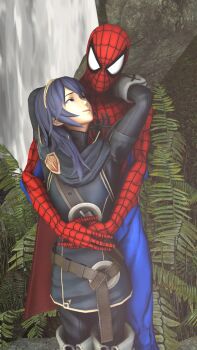 3d crossover fire_emblem fire_emblem_heroes hetero highres lucina_(fire_emblem) marvel nintendo resolution_mismatch source_request source_smaller spider-man spider-man_(series)