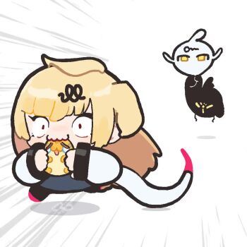 1girl animalization animated bird black_bird blonde_hair chasing cissia_(zenless_zone_zero) egg egg_(food) food food_in_mouth grey_bird hair_ornament hairclip holding holding_egg holding_food ju_fufu long_hair metal_wrist_cuffs qingming_bird_(zenless_zone_zero) running snake_girl snake_tail tagme tail v.a._(vanilla) video white_background yixuan_(zenless_zone_zero) zenless_zone_zero